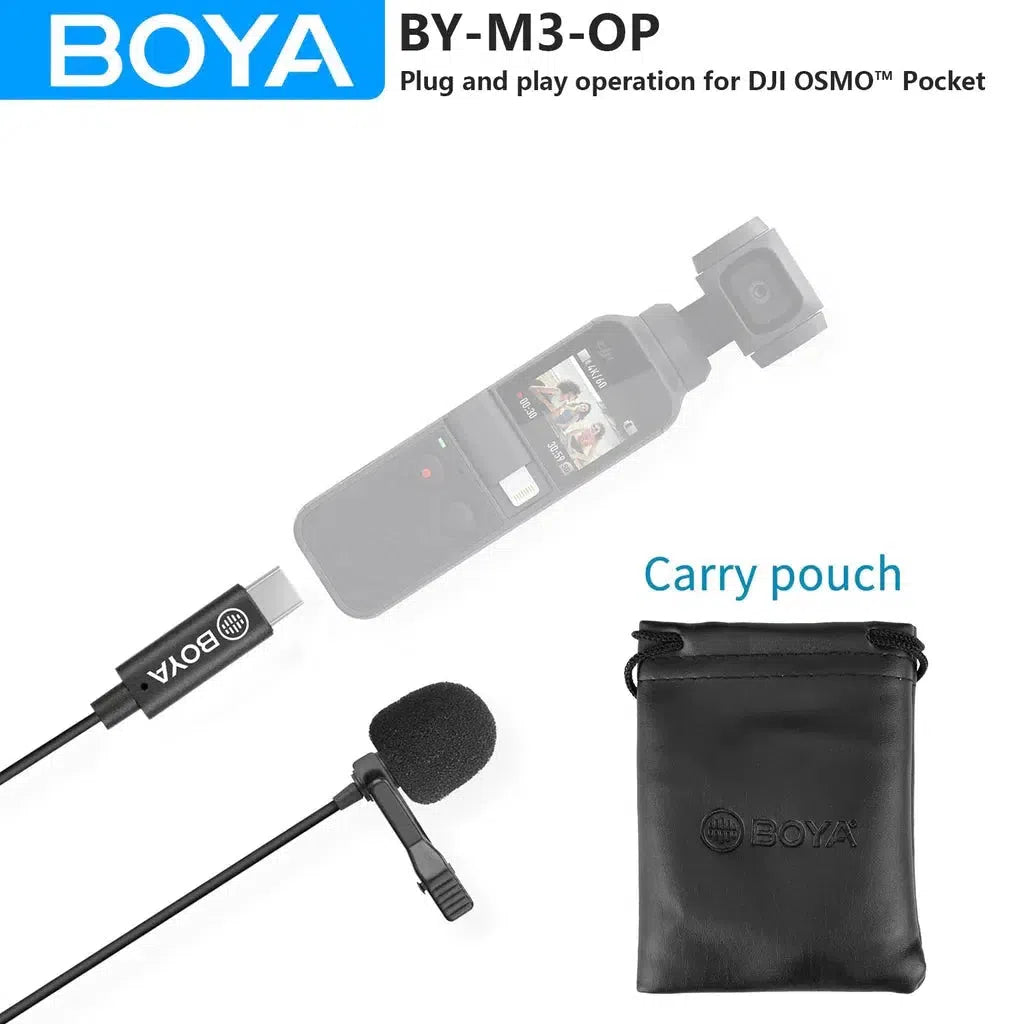 Boya Lavalier Mic For Dji Osmo Pocket V1, V2-Microphone-BOYA-Star Light Kuwait