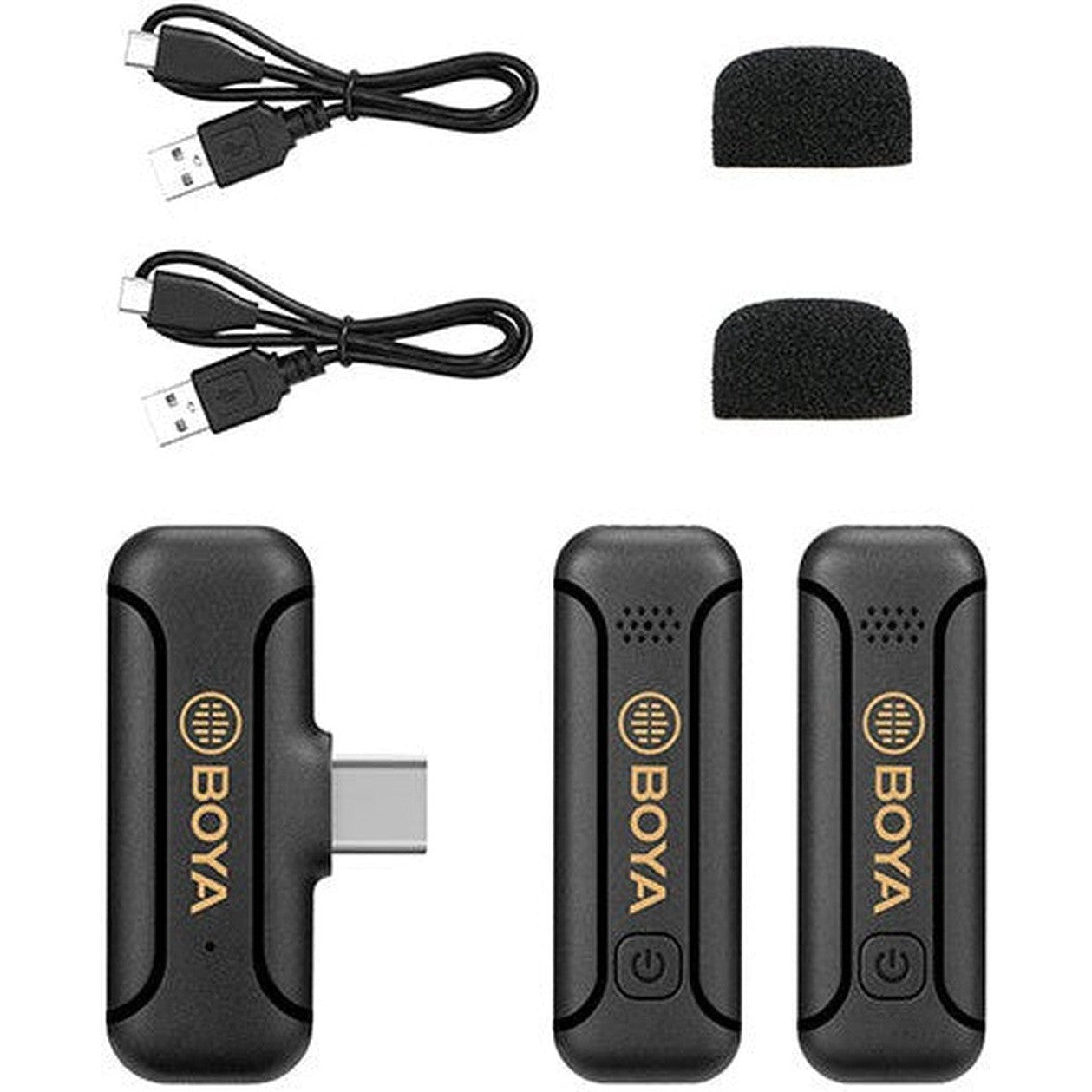 Boya Smallest 2.4Ghz Wireless Microphone For Type-C Device( 2Tx+1Rx ) - Black-Microphone-BOYA-Star Light Kuwait