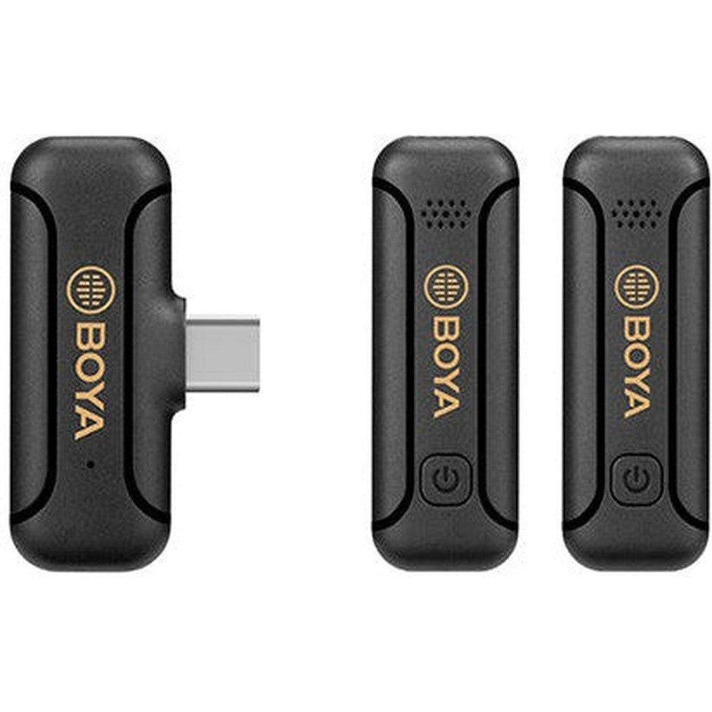 Boya Smallest 2.4Ghz Wireless Microphone For Type-C Device( 2Tx+1Rx ) - Black-Microphone-BOYA-Star Light Kuwait