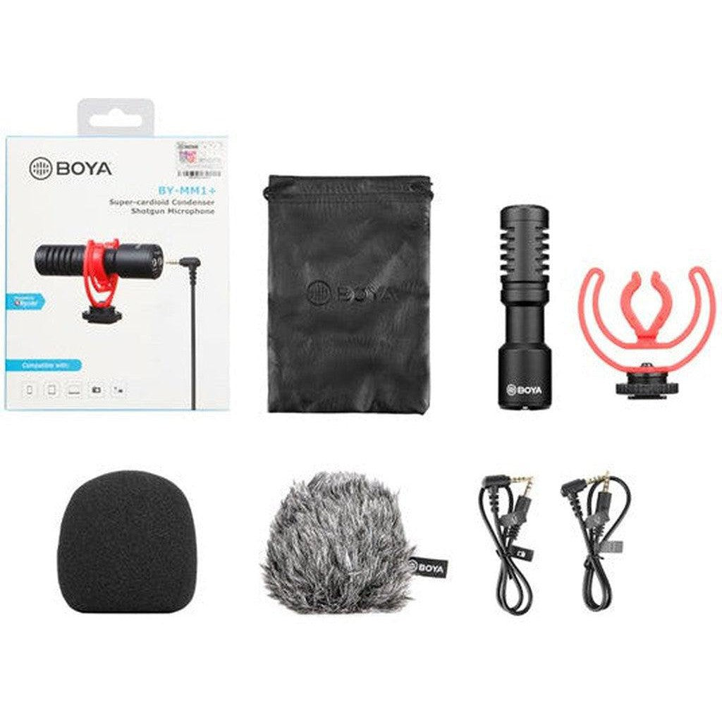 Boya Super-Cardioid Condenser Microphone Pro/Monitoring Supported - Black-Microphone-BOYA-Star Light Kuwait