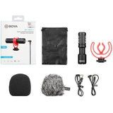 Boya Super-Cardioid Condenser Microphone Pro/Monitoring Supported - Black-Microphone-BOYA-Star Light Kuwait