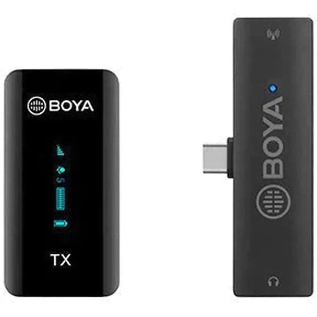 Boya.4Ghz Wireless Microphone For Mobile Device Like Smartphone, Pc, Tablet (1Transmitter+1Receiver With Type-C Jack) - Black-Microphone-BOYA-Star Light Kuwait