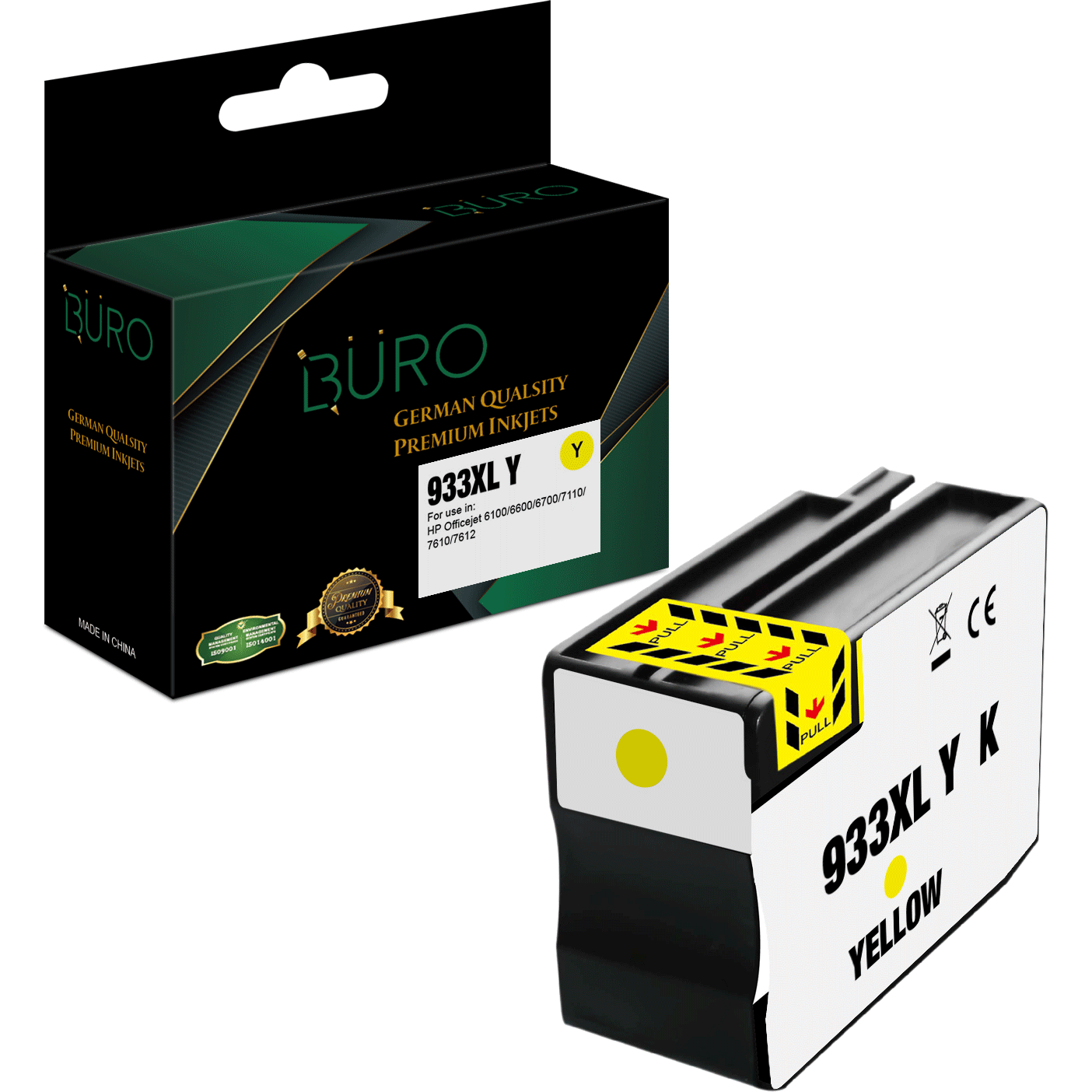 Buro 933 Xl Yellow Ink Cartridge-Compatible Inks-Buro-Star Light Kuwait