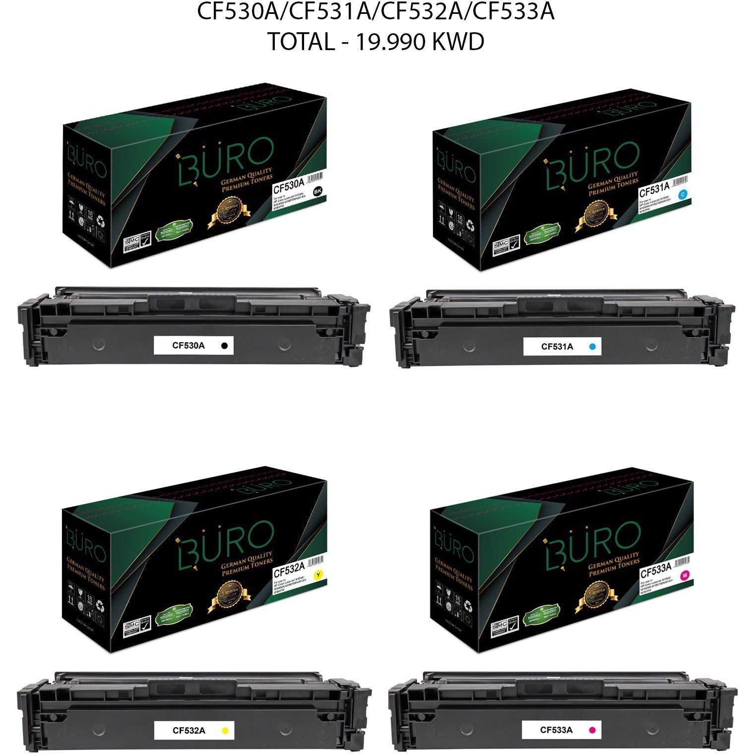 Buro Cf530A+Cf531A+Cf532A+Cf533A Compatible-Compatible Inks-Buro-Star Light Kuwait