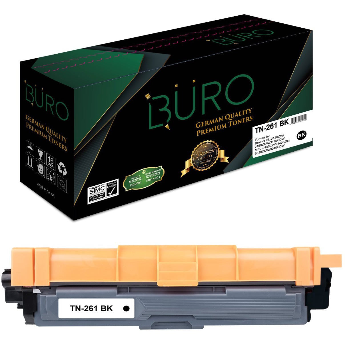 Buro Tn261 Bk Compatible Toner For Brother Tn261 Bk Black-Compatible Inks-Buro-Star Light Kuwait