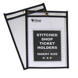 C-Line Stitched Shop Ticket Holders, Both Sides Clear, 6x9 25/pkt