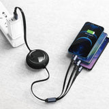 كابل Baseus Bright Mirror 3 في 1 USB للمقاسات M+L+T، 3.5 أمبير، طول 1.2 متر، أسود