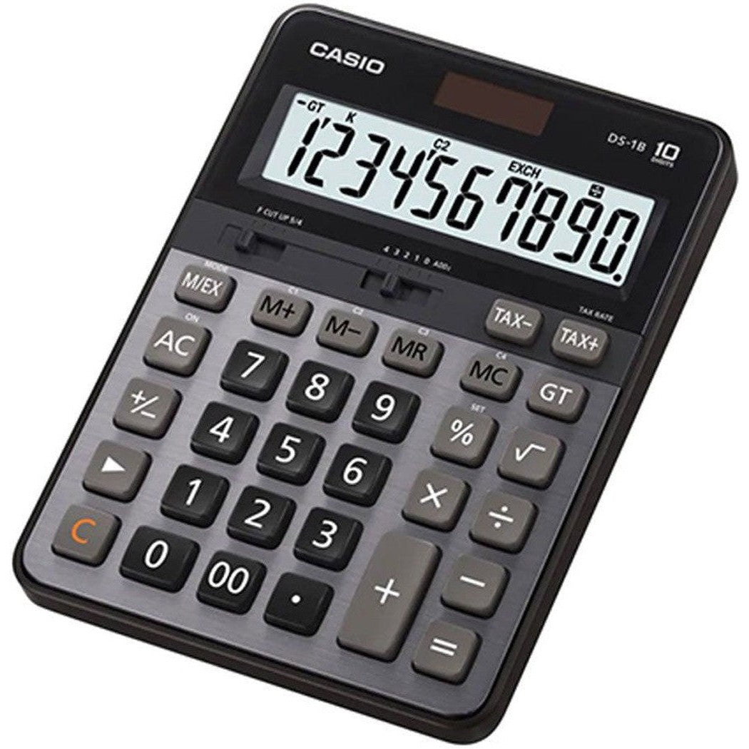 Casio DS-2B Heavy Duty Desktop Calculator – 12 Digit Solar/Battery, Gray/Gold