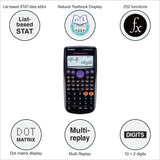 Casio Fx82Es Plus Black Display Scientific Calculator With 252 Functions-Calculators-Casio-Star Light Kuwait