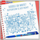 Cello Butterflow Simply Nickel Silver Tip With Low Viscosity Ink Ball Pen, 0.7 mm, Pack of 25, Blue, CE-BFLOW7-25JB