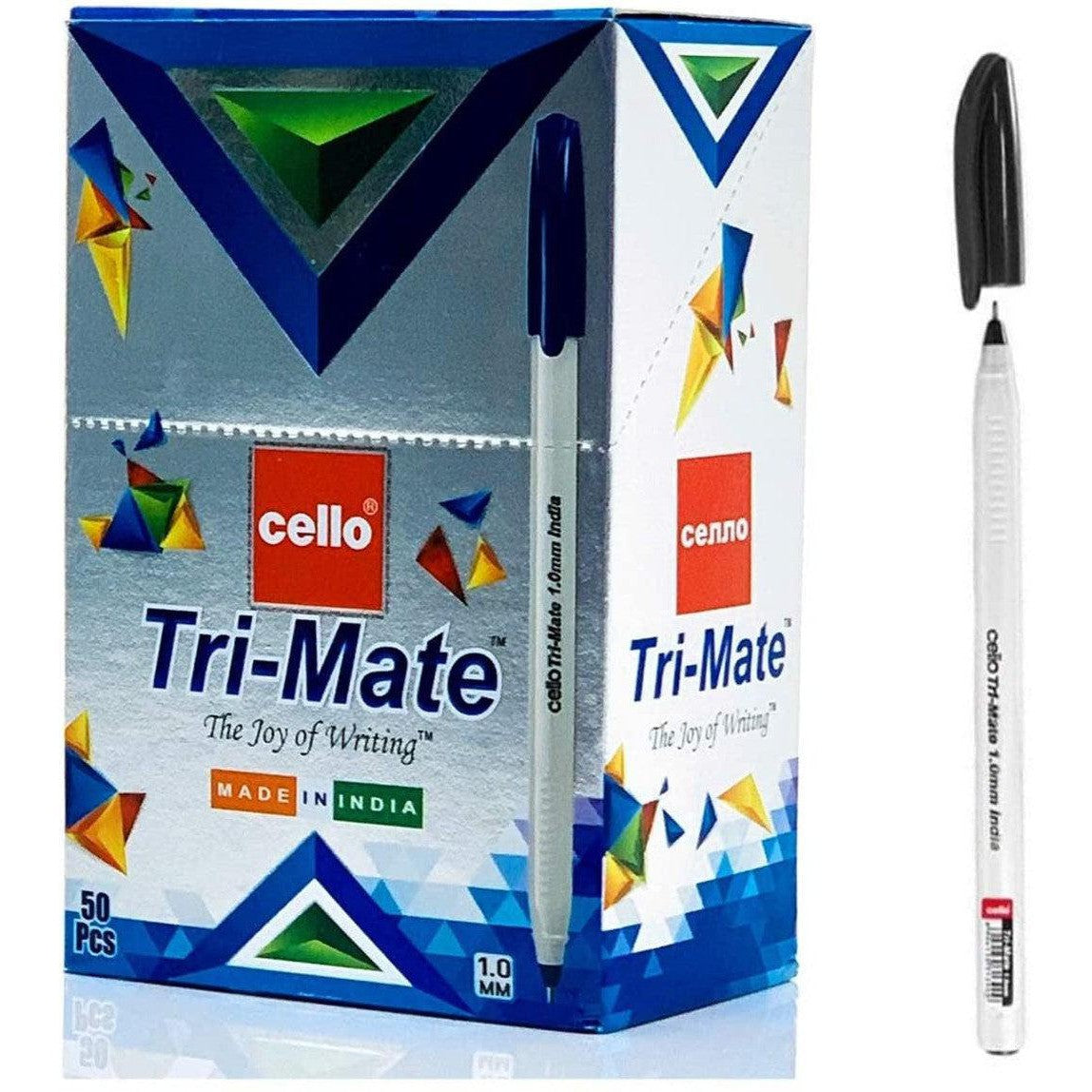 Cello Tri-Mate Pen 1.0Mm 50Pcs/Box-Pens-Cello-Black-Star Light Kuwait