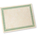 Certificate Paper Cream Color and Green Border