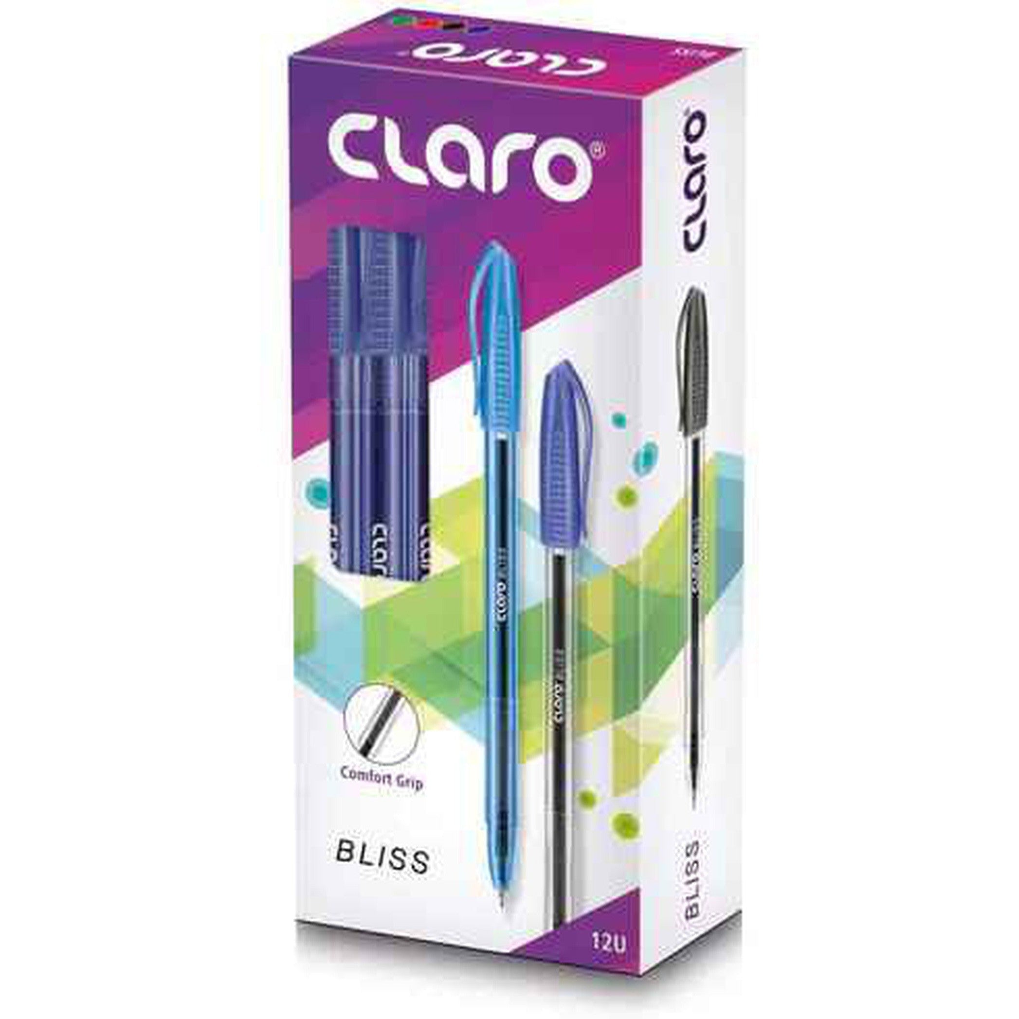 Claro Bliss Ball Pen 0.1 Mm (12/Box)-Pens-Other-Blue-Star Light Kuwait