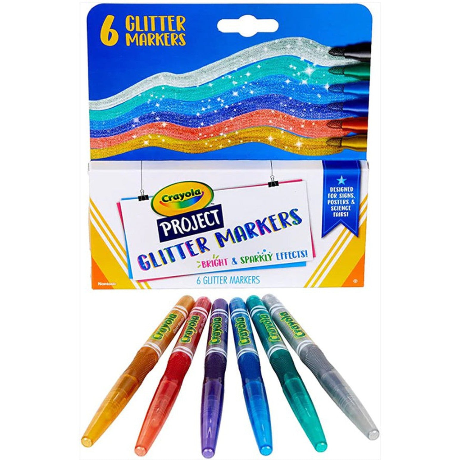 Crayola Glitter Markers 6 Colors-Drawing And Coloring-Crayola-Star Light Kuwait