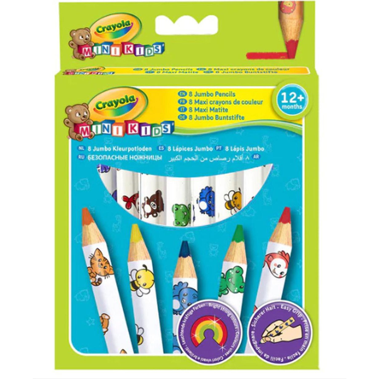 Crayola Mini Kids 8 Jumbo Colored Pencils-Drawing And Coloring-Crayola-Star Light Kuwait