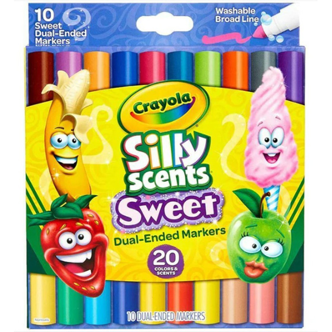 Crayola Silly Scents Sweet Dual Ended Markers 20 Colors-Drawing And Coloring-Crayola-Star Light Kuwait