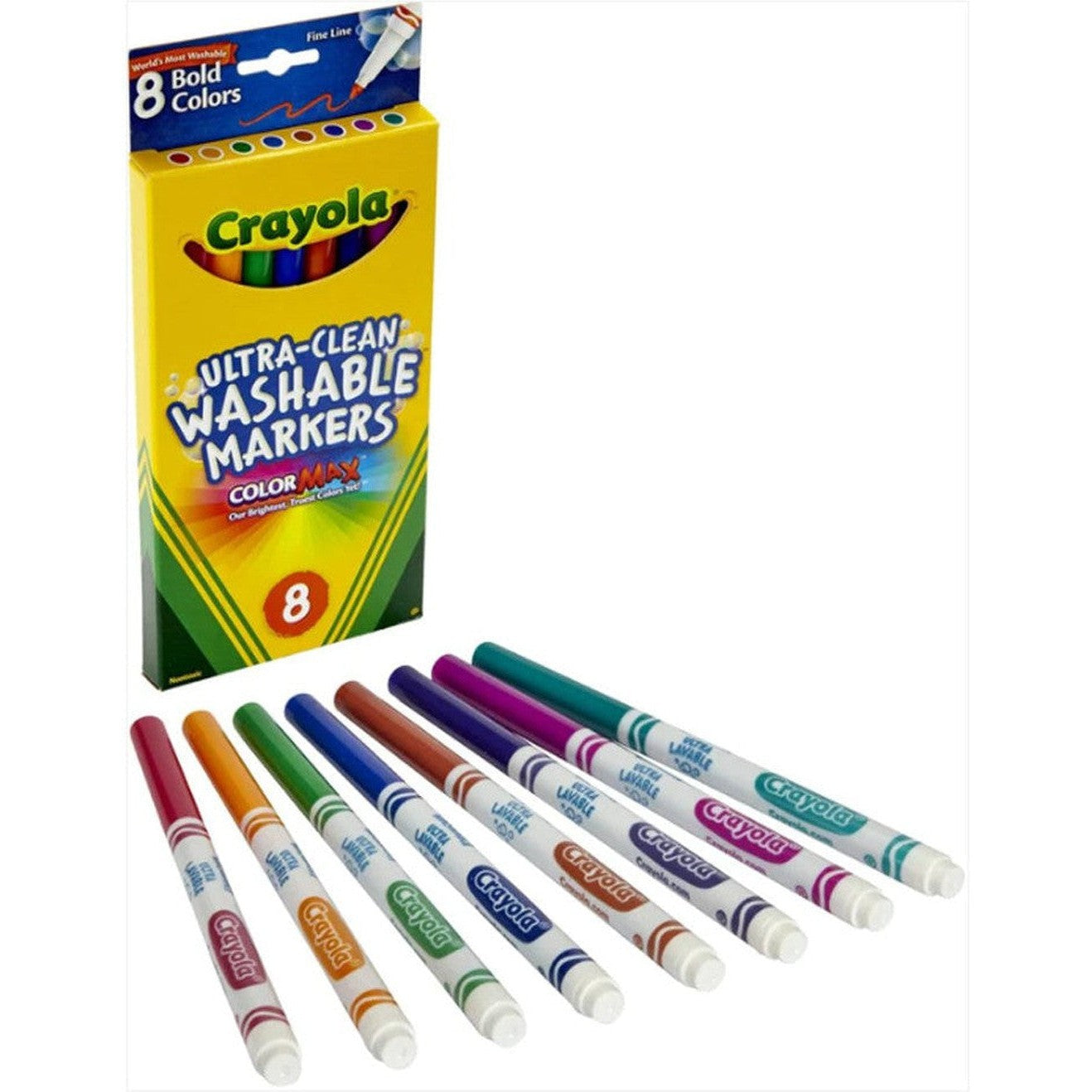 Crayola Ultra Clean Washable Markers 8 Bold Colors-Drawing And Coloring-Crayola-Star Light Kuwait