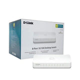 محول D-Link غير مُدار ذو 8 منافذ بسرعة 10/100 ميجابت في الثانية طراز DES-1008C