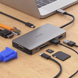 موزع USB-C من D-Link 9 في 1 مع منافذ HDMI/VGA/Ethernet/قارئ بطاقات