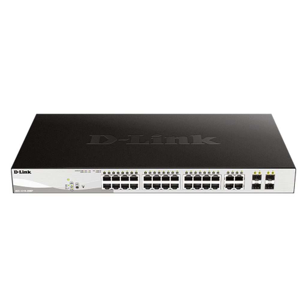D-Link Poe Switch 24 Port Gigabit Smart Managed Poe Switch With 4 Gigabit Rj45/Sfp Combo Ports (Dgs-1210-28Mp)-Dlink Poe Switches-D-Link-Star Light Kuwait