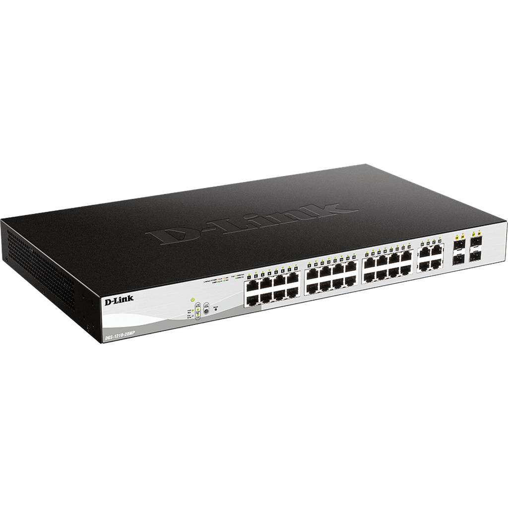 D-Link Poe Switch 24 Port Gigabit Smart Managed Poe Switch With 4 Gigabit Rj45/Sfp Combo Ports (Dgs-1210-28Mp)-Dlink Poe Switches-D-Link-Star Light Kuwait