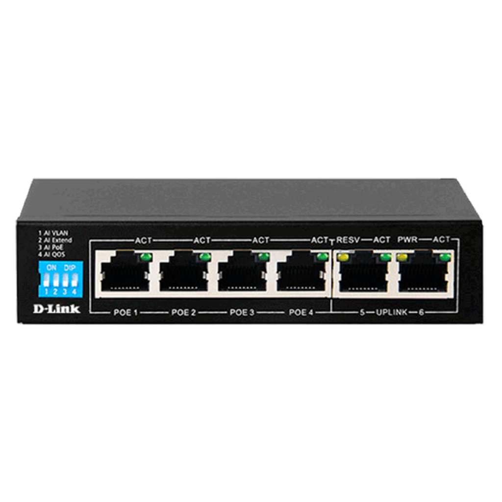 D-Link Poe Switch 6 Port 10/100 Unmanaged Des-F1006P-Dlink Poe Switches-D-Link-Star Light Kuwait