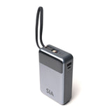 SIA Volt Link SIPB65WTC-GR POWER BANK 20K Mah 65W PD/PPS/QC WITH BUILT IN TYPE-C CABLE GRAY