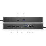 محطة إرساء Dell WD19S - 130 واط / HDMI / DisplayPort / LAN / USB-C / USB 3.1 / أسود
