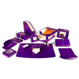 Deluxe Leather Desk Set 15 Pieces Purple Color