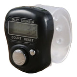 Digital Tasbih Ring with 5 Counting Channels - Black