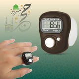 Digital Tasbih Ring with 5 Counting Channels - Brown