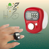 Digital Tasbih Ring with 5 Counting Channels - Red