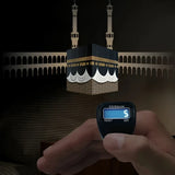 Digital Tasbih Ring with 5 Counting Digits and LED Light - Green