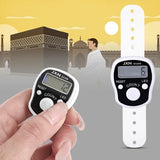 Digital Tasbih Ring with Five Counting Digits - White