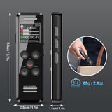 مسجل صوت رقمي مع خاصية التشغيل، سعة 64 جيجابايت | مسجل صوت للمحاضرات والاجتماعات، مشغل MP3