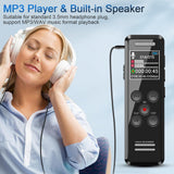 مسجل صوت رقمي مع خاصية التشغيل، سعة 64 جيجابايت | مسجل صوت للمحاضرات والاجتماعات، مشغل MP3