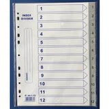 Divider 1To12 Grey Numeric-Filiing Accessories-Other-Star Light Kuwait