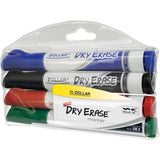 Dollar Marker Dry Erase Marker Wallet Of 4 Pieces (White Board)-Pens-Dollar-Chisel Tip-Star Light Kuwait