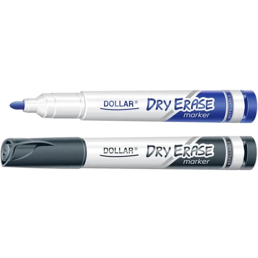 Dollar Marker Dry Erase Marker White Board (12/Pack)-Pens-Dollar-Blue-Cut DE 5-Star Light Kuwait