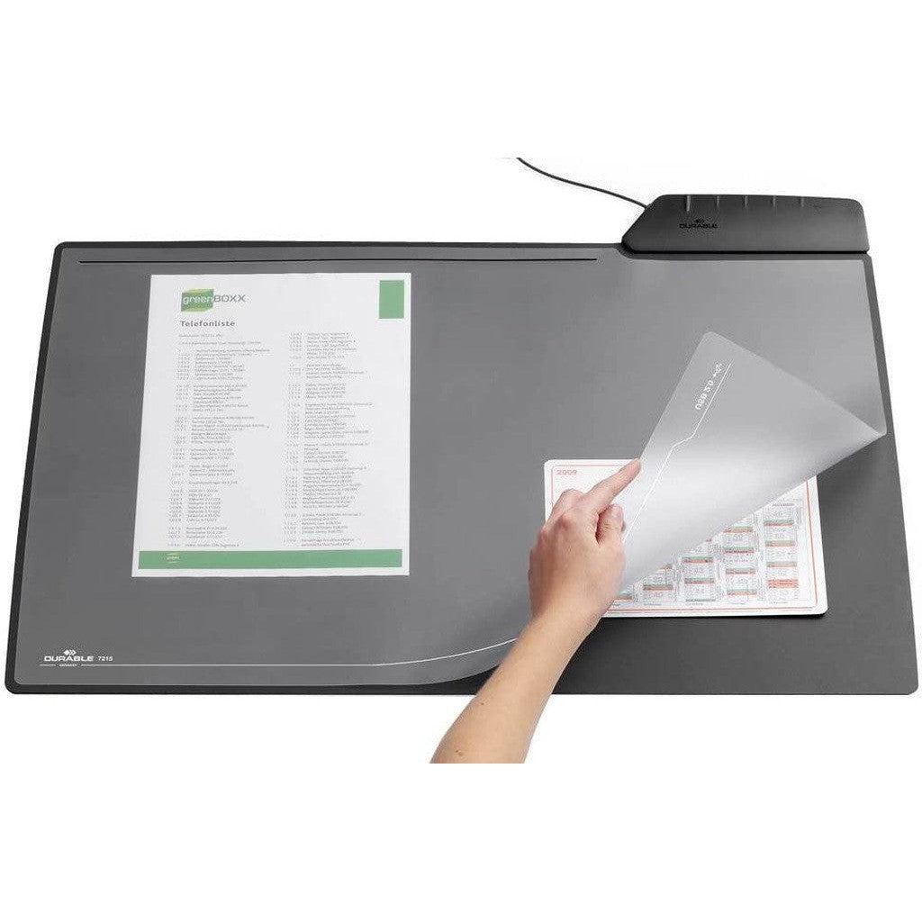 Durable Desk Mat With 4-Port Usb Hub Black 7215-Accessories And Organizers-Durable-Star Light Kuwait