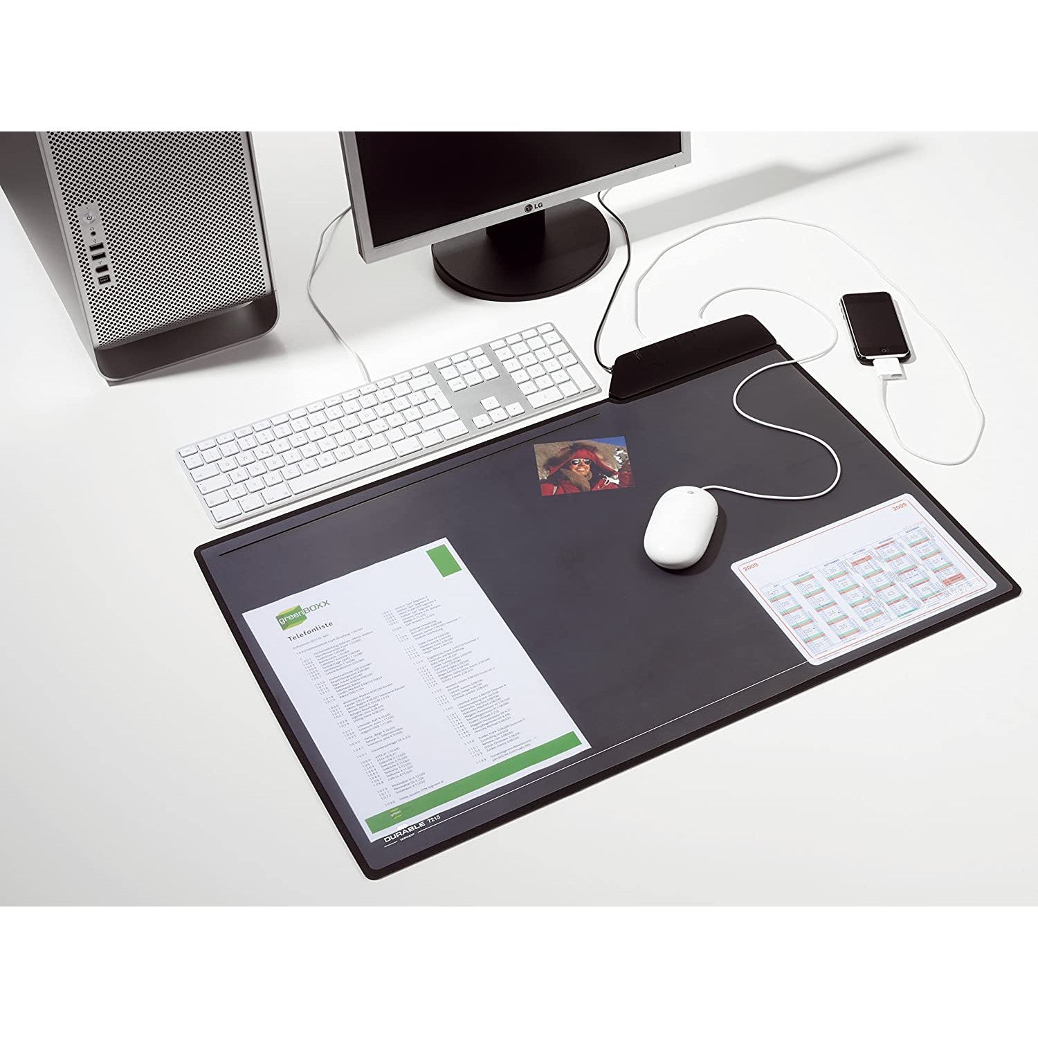 Durable Desk Mat With 4-Port Usb Hub Black 7215-Accessories And Organizers-Durable-Star Light Kuwait