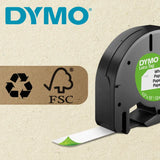 Dymo Black on White Label Printer Paper Tape 4 m Length 12 mm Width