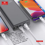 EARLDOM 20000mAh 20W Power Bank - Black - High Capacity & Fast Charging