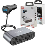 Earldom 120W Dual USB charger 4 in 1 Socket Black Car Phone Charger Lighter