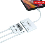 Earldom 2 USB LIGHTNING TO OTG & CHARGING ADAPTER - WHITE