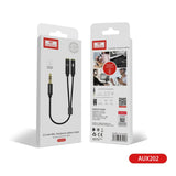 Earldom AUX202 Mic with Earphone Splitter Cable - Black