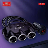 شاحن سيارة Earldom ES-CS1، موزع، منفذي USB (أنثى)، 3 منافذ 12/24 فولت