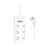 Earldom ES-SC09 11-in-1 Power Strip Extension - 6 Way / UK Plug / USB-A / USB-C / White