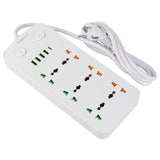Earldom ES-SC09 11-in-1 Power Strip Extension - 6 Way / UK Plug / USB-A / USB-C / White