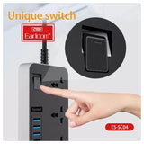 وصلة كهربائية إيرلدوم SC04 - 3 منافذ / USB / أسود